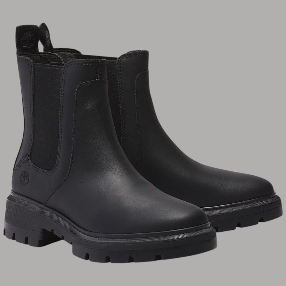 Stivaletto Chelsea Timberland in pelle nera con elastici laterali e suola carrarmato