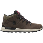 Stivaletto Timberland marrone con lacci, camoscio e suola bianca rigata