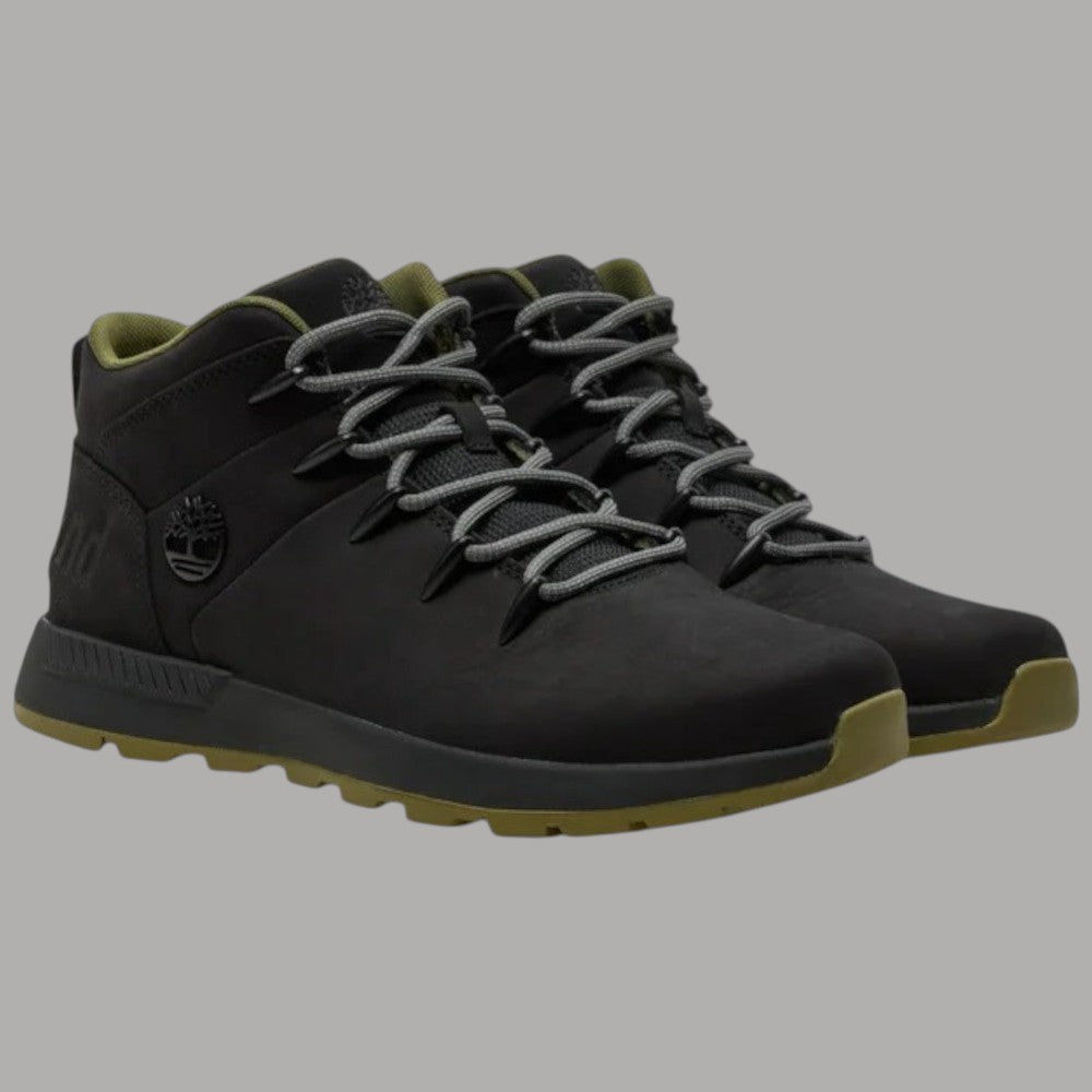 Stivaletto Timberland Mid nero con lacci, pannelli laterali e suola gommata