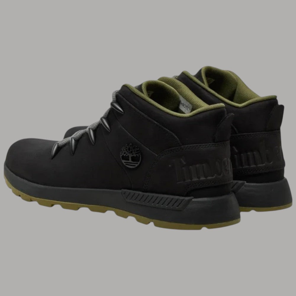 Stivaletto Mid nero con logo sul lato, collarino imbottito e suola gommata