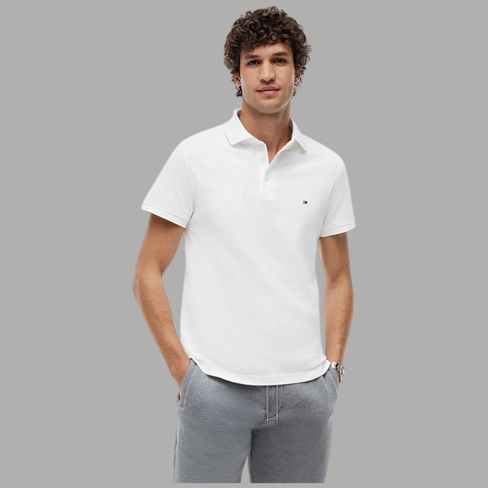Tommy Hilfiger Polo Uomo Slim Fit Biologico Flex Bianca - Prodotti di Classe