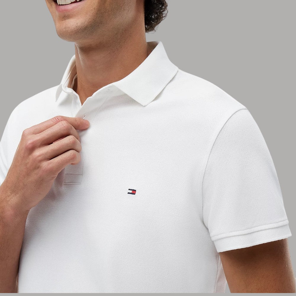 Tommy Hilfiger Polo Uomo Slim Fit Biologico Flex Bianca - Prodotti di Classe