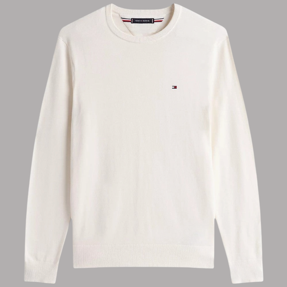 Tommy Hilfiger pullover avorio in cotone regular fit