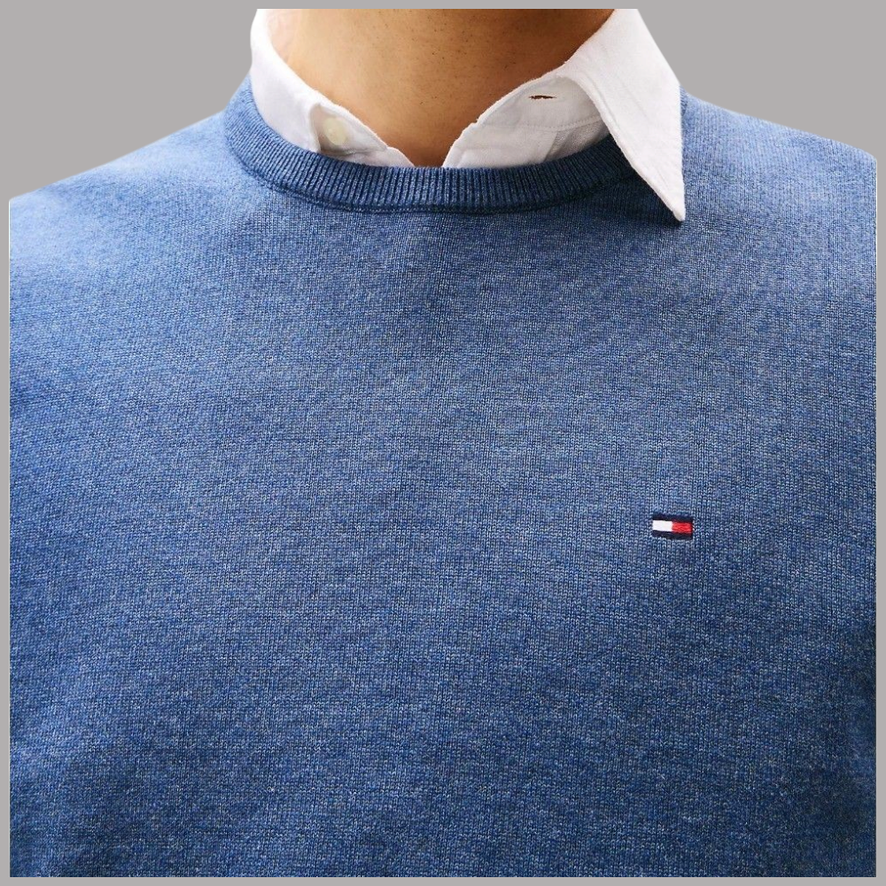 Tommy Hilfiger pullover in cotone blu denim regular fit
