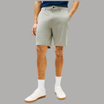 Bermuda chino grigio con elastico in vita e tasche laterali