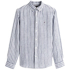 Tommy Hilfiger camicia lino a righe blu e bianco MW0MW385810A5 Camicie Tommy Hilfiger