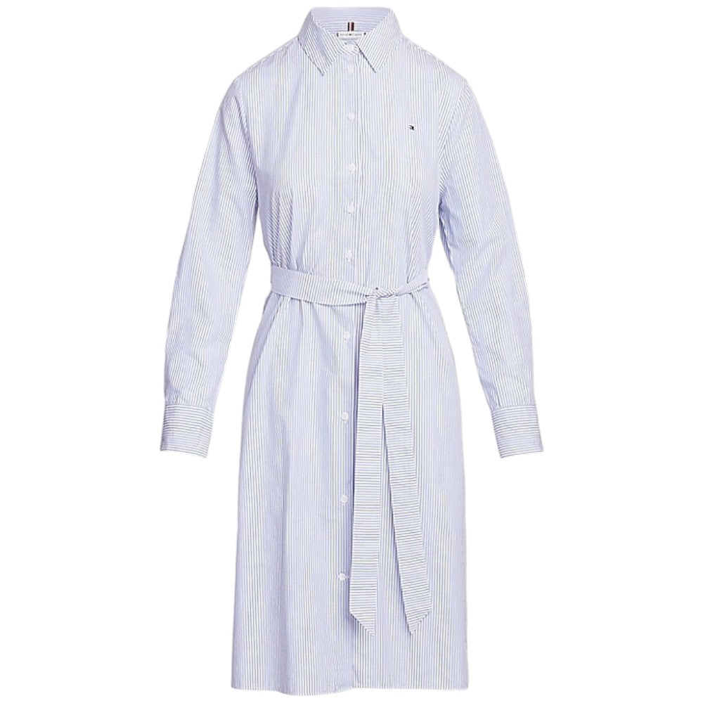 Tommy Hilfiger chemisier vestito a righe bianco celeste WW0WW41001 Vestiti Tommy Hilfiger