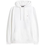 Felpa con cappuccio bianca Tommy Hilfiger, tasca a marsupio e coulisse
