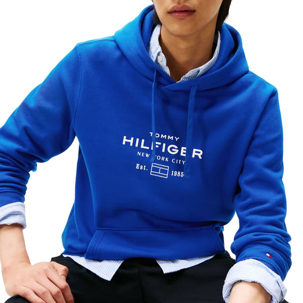 Tommy Hilfiger felpa blu royal con cappuccio MW0MW40864D03 - Prodotti di Classe
