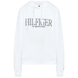 Felpa con cappuccio bianca, stampa frontale “Hilfiger” e “Est. 1985 New York”