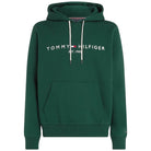 Tommy Hilfiger felpa cappuccio verde logo ricamato MW0MW11599 Felpe Tommy Hilfiger