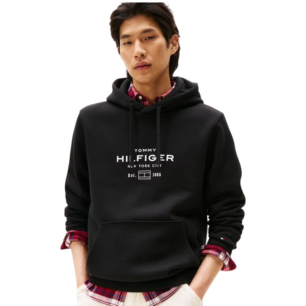Tommy Hilfiger felpa nera con cappuccio MW0MW40864BDS - Prodotti di Classe