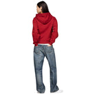 Tommy Hilfiger felpa rosso magma cappuccio logo ricamato WW0WW43598 Felpe Tommy Hilfiger