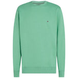 Felpa verde Tommy Hilfiger girocollo a maniche lunghe con logo sul petto