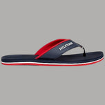 Infradito blu Tommy Hilfiger con fascia rossa e suola a righe bianche