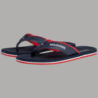 Infradito blu Tommy Hilfiger con cinturino rosso e suola a contrasto