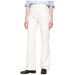 Jeans donna Tommy Hilfiger ecru con gamba bootcut relaxed, cinque tasche