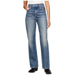 Jeans Tommy Hilfiger blu bootcut rilassati, cinque tasche, bottone e zip.