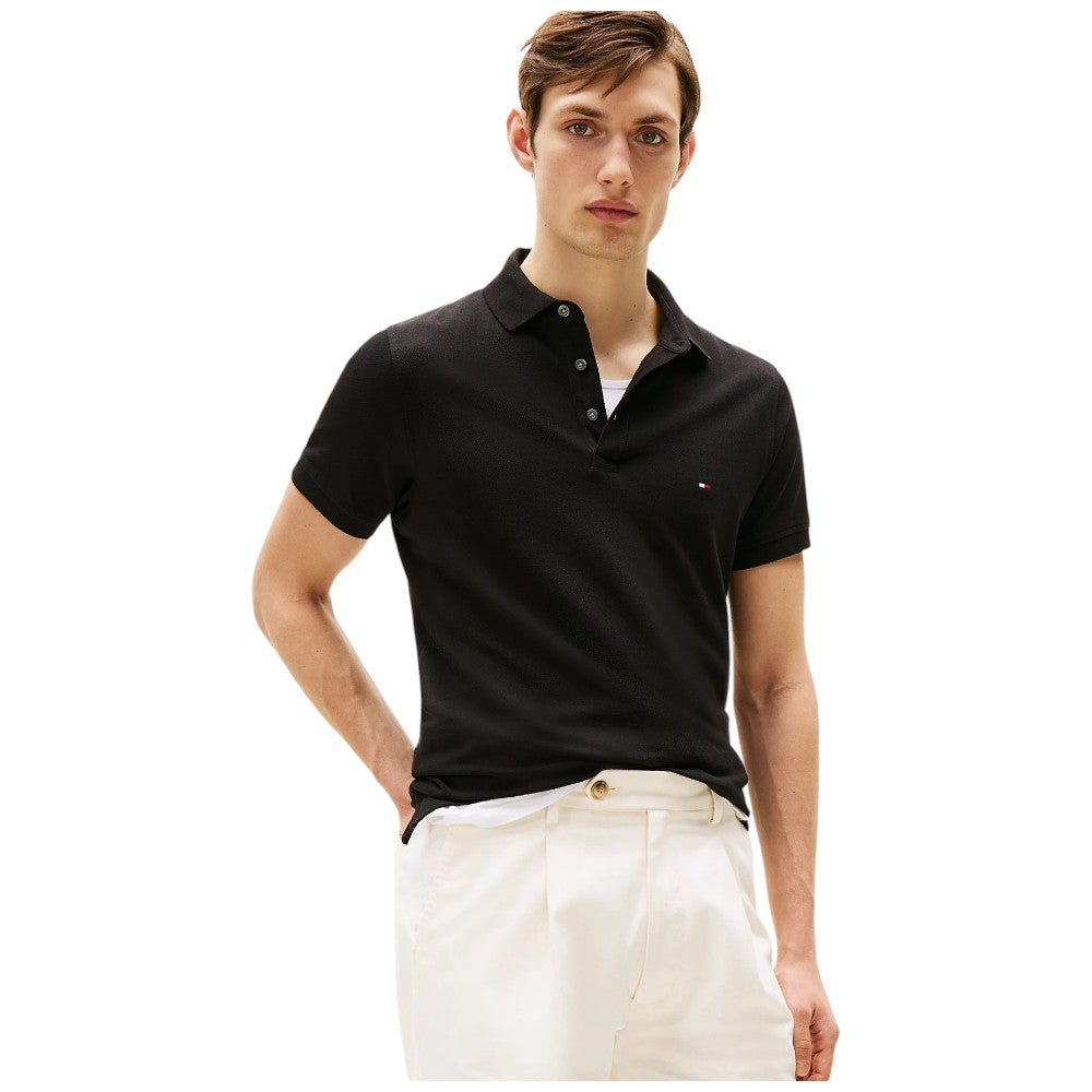Tommy Hilfiger maglietta polo nera TH 1985 MW0MW17771DW5 T-shirt Tommy Hilfiger