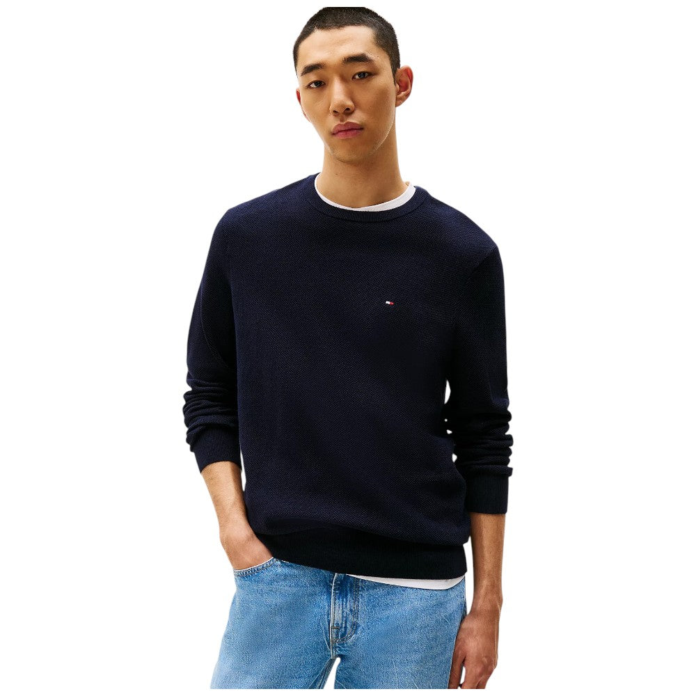 Tommy Hilfiger maglioncino blu strutturato MW0MW36347DW5 Maglieria Tommy Hilfiger