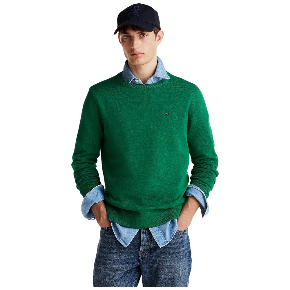Tommy Hilfiger maglioncino verde MW0MW39999L4F Maglieria Tommy Hilfiger