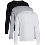 Confezione 3 t-shirt uomo maniche lunghe bianca, nera e grigia