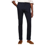 Pantaloni chino blu scuro con passanti e chiusura a bottone