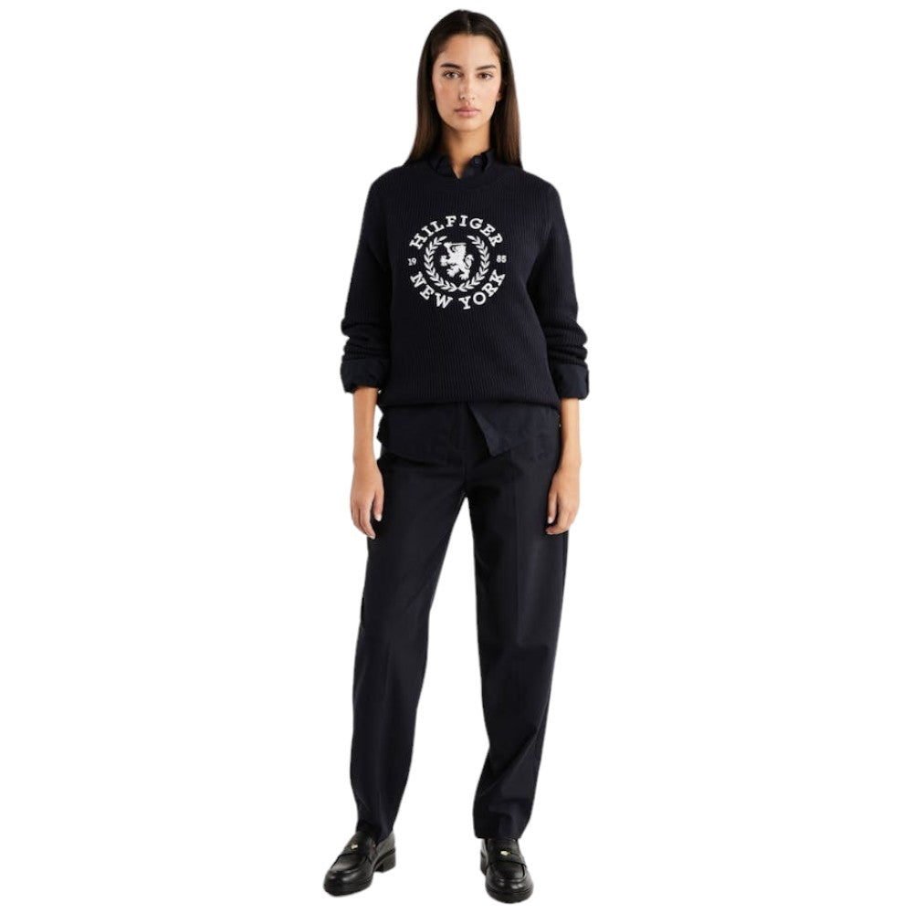 Tommy Hilfiger pullover blu a coste WW0WW41146 Maglieria Tommy Hilfiger