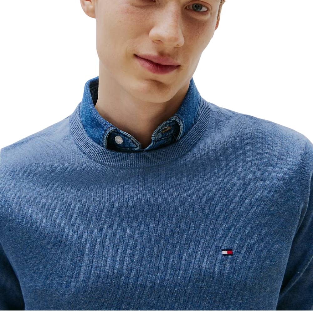 Tommy Hilfiger pullover blu avion MW0MW39999DVC Maglieria Tommy Hilfiger