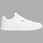 Sneakers bianche in pelle con lacci e dettagli a bandierina sul lato