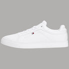 Sneakers bianche in pelle con tomaia liscia, lacci e suola in gomma
