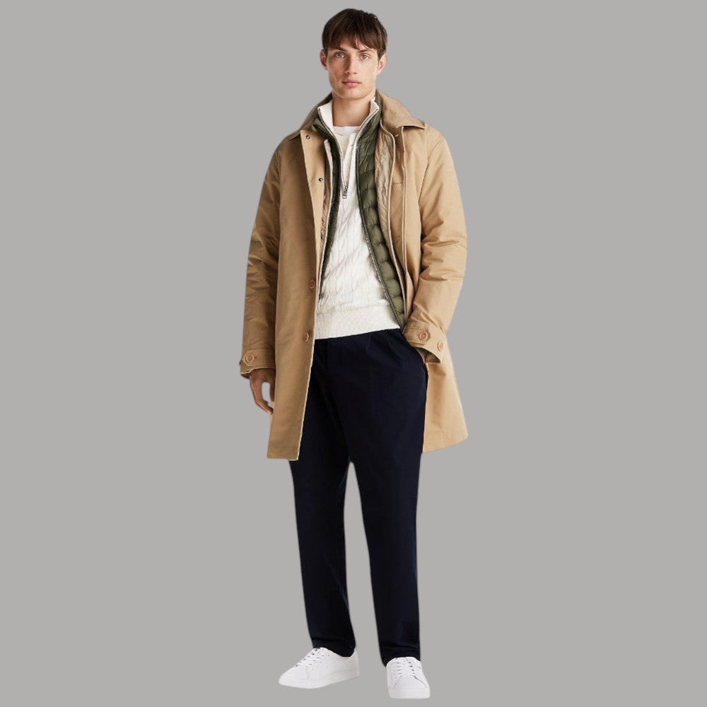 Sneakers Tommy Hilfiger bianche in pelle con lacci e suola in gomma
