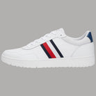 Sneaker bianche Tommy Hilfiger con suola bassa e strisce blu e rosse laterali