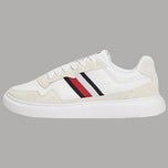 Sneaker Tommy Hilfiger bianche con fascia a righe rosso, bianco e blu