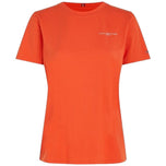 T-shirt Tommy Hilfiger arancione con logo mini sul petto