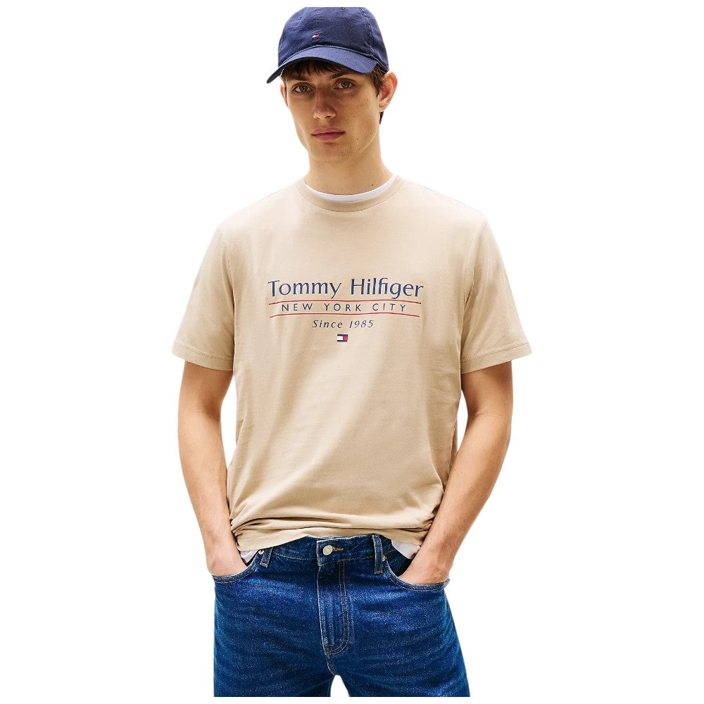 Tommy Hilfiger t-shirt beige con stampa MW0MW38621RBT T-shirt Tommy Hilfiger
