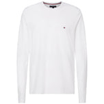 Maglietta Tommy Hilfiger bianca manica lunga girocollo con logo sul petto