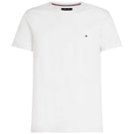 Maglietta Tommy Hilfiger bianca slim stretch con logo sul petto