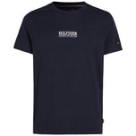 T-shirt blu Tommy Hilfiger con logo Hilfiger sul petto