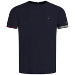 Maglietta Tommy Hilfiger blu navy a maniche corte, logo sul petto