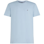 T-shirt celeste Tommy Hilfiger a girocollo, logo frontale