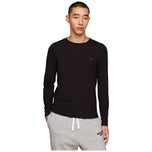 Maglietta Tommy Hilfiger nera a manica lunga con girocollo