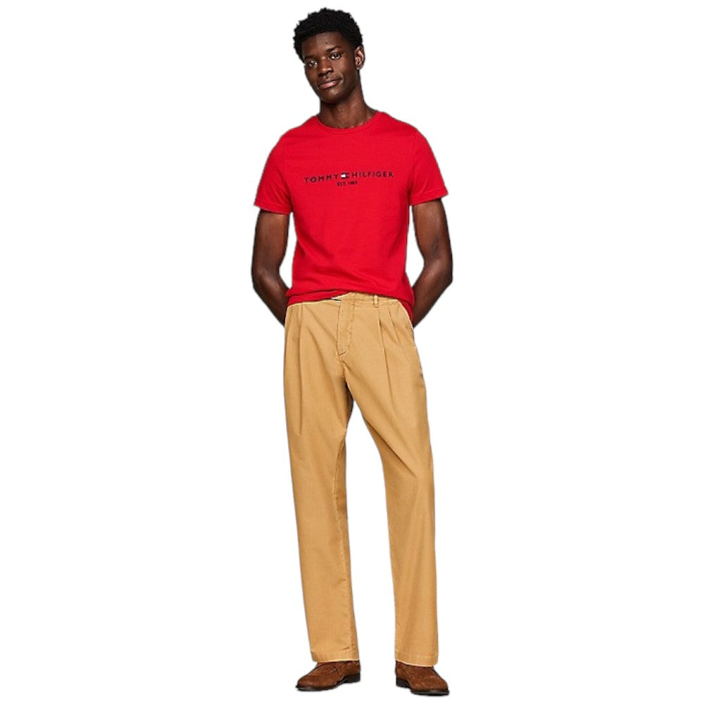 Tommy Hilfiger t-shirt rossa logo ricamato MW0MW11797 T-shirt Tommy Hilfiger