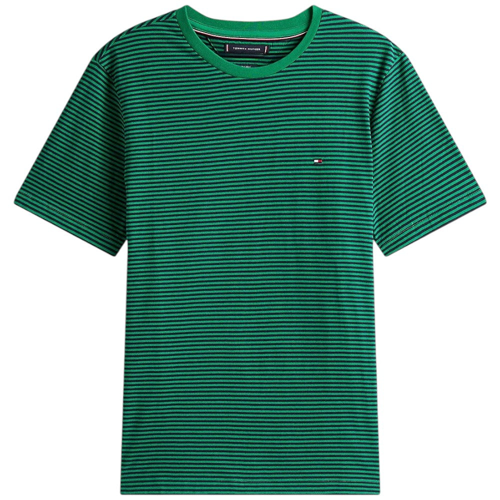 Tommy Hilfiger t-shirt verde a righe MW0MW399950CD T-shirt Tommy Hilfiger