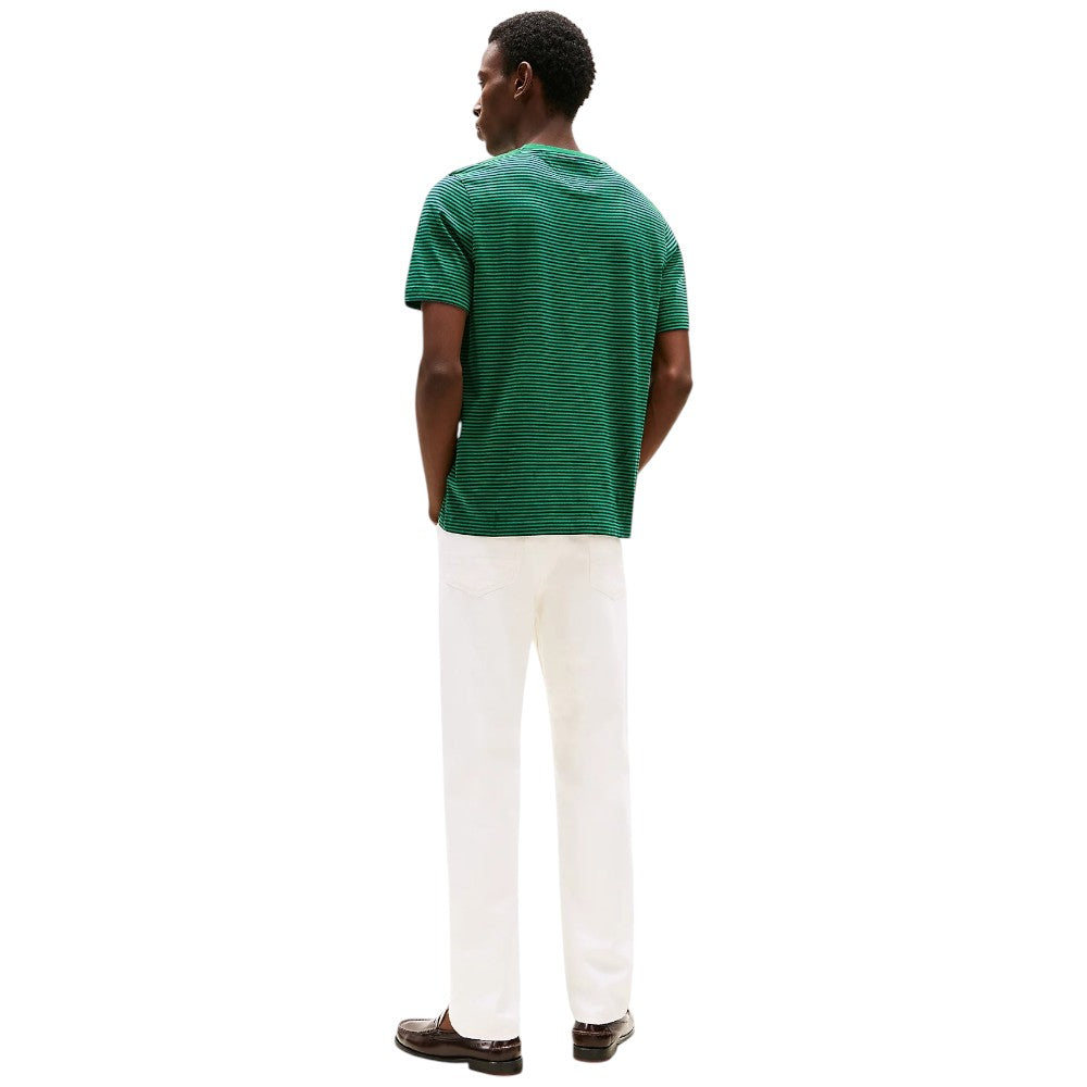 Tommy Hilfiger t-shirt verde a righe MW0MW399950CD T-shirt Tommy Hilfiger