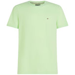 T-shirt Tommy Hilfiger verde chiaro, girocollo, maniche corte, logo sul petto