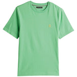T-shirt verde in cotone con logo TH ricamato sul petto