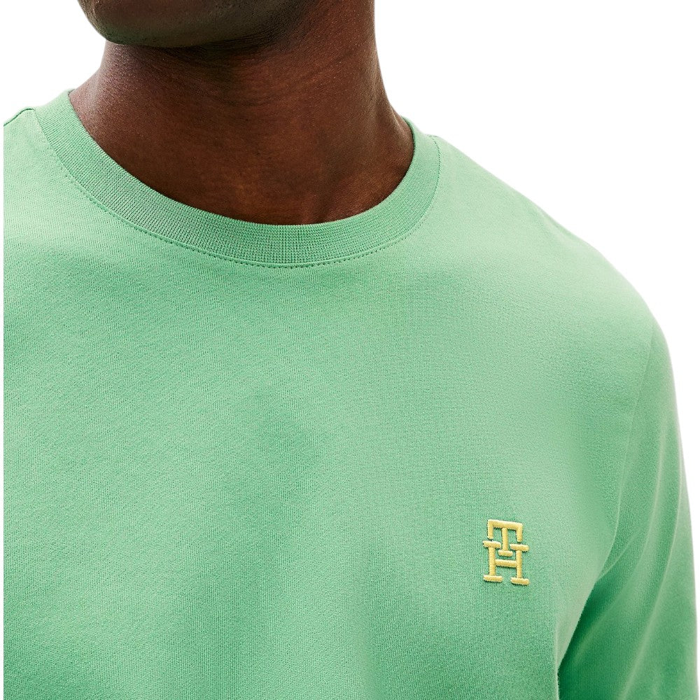 Tommy Hilfiger t-shirt verde logo TH ricamato MW0MW39256L3J T-shirt Tommy Hilfiger