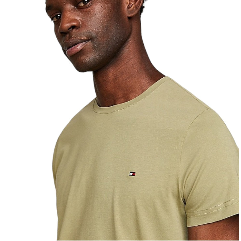 Tommy Hilfiger t-shirt verde logo piccolo MW0MW10800 T-shirt Tommy Hilfiger
