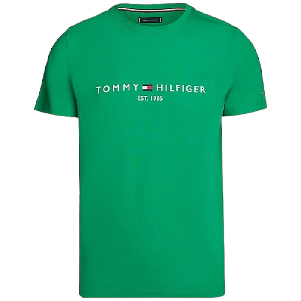 Tommy Hilfiger t-shirt verde logo ricamato MW0MW11797 T-shirt Tommy Hilfiger